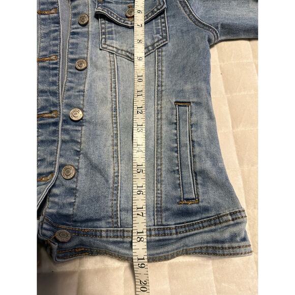 veveL Jean Jacket Women's Size Small Blue Denim Medium Wash Cropped - Picture 4 of 5